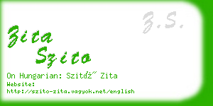 zita szito business card